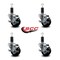 Service Caster 3'' Soft Rubber Swivel 1-1/4'' Expanding Stem Caster Set with Brake, 4PK SCC-EX20S314-SRS-TLB-114-4 - alternate 4